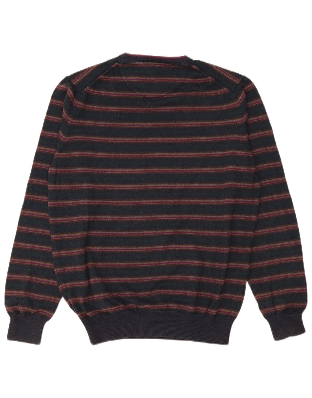 Massimo Dutti Herren-Pullover mit Rundhalsausschnitt, EU 38, mittelmarineblau gestreift