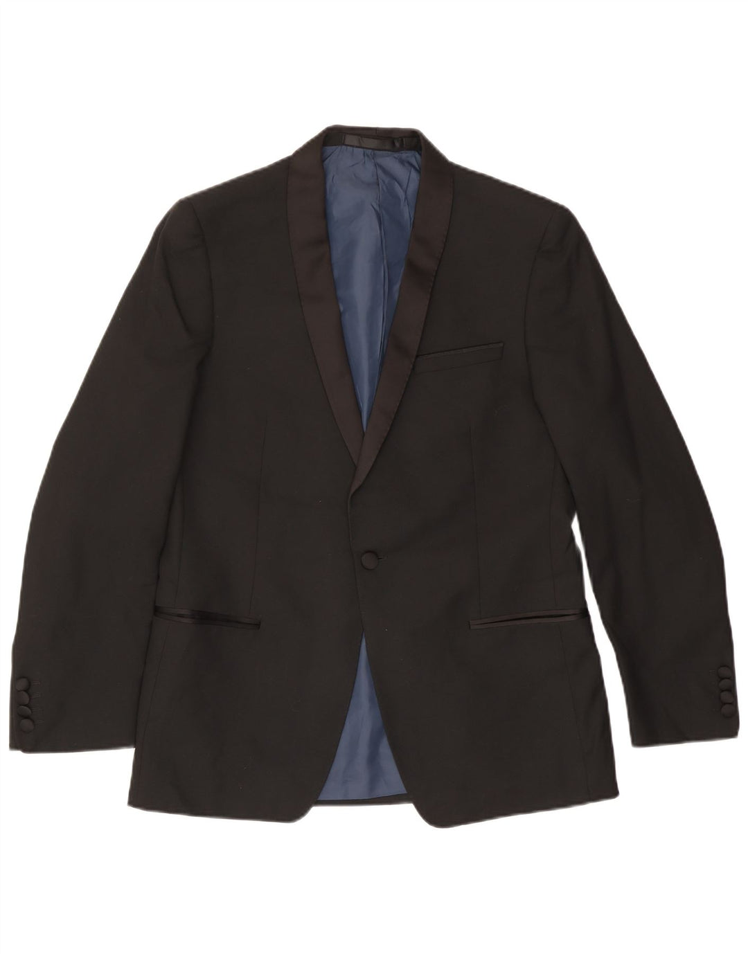 MARKS & SPENCER Herren-Blazer mit 1 Knopf, EU 50, Größe L, Schwarz, Polyester