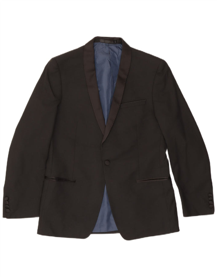 MARKS & SPENCER Herren-Blazer mit 1 Knopf, EU 50, Größe L, Schwarz, Polyester