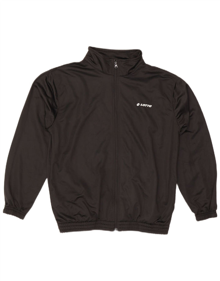 LOTTO Herren-Trainingsanzug-Oberteil, Jacke, groß, aus schwarzem Polyester