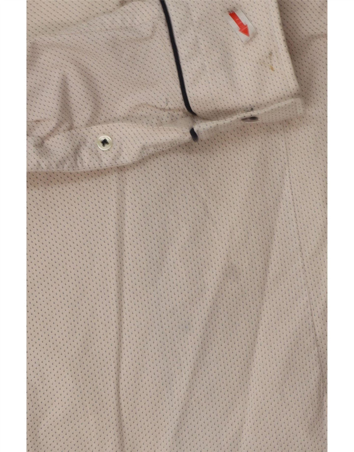 Zara Herren-Slim-Fit-Hemd aus mittelweiß gepunkteter Baumwolle