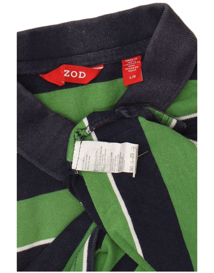 IZOD Herren-Poloshirt, groß, grün gestreift, Baumwolle