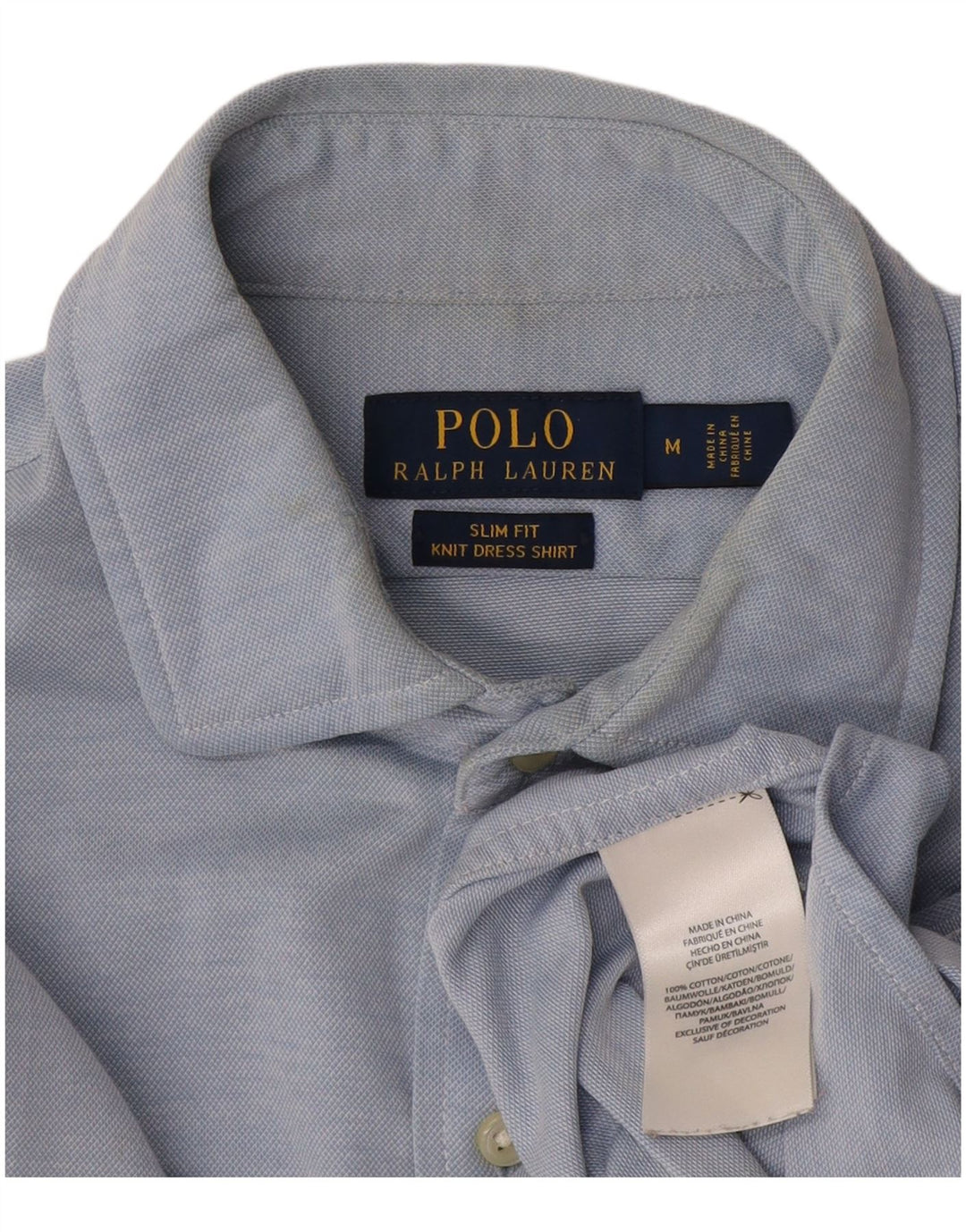 Ralph Lauren Herren-Slim-Fit-Hemd aus mittelblauer Baumwolle