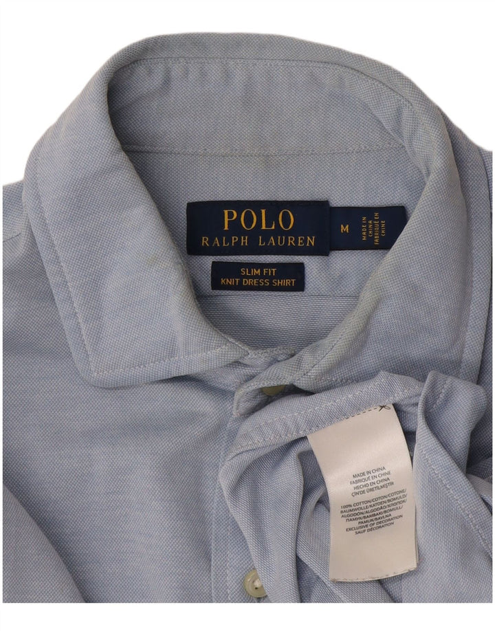 Ralph Lauren Herren-Slim-Fit-Hemd aus mittelblauer Baumwolle
