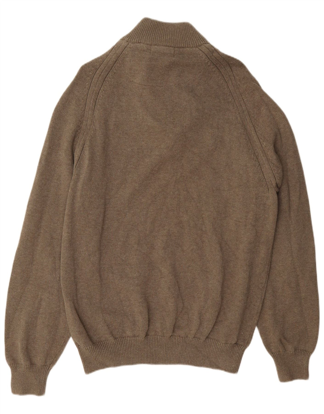 Marks & Spencer Herren-Pullover mit Knopfkragen, XL, braune Baumwolle