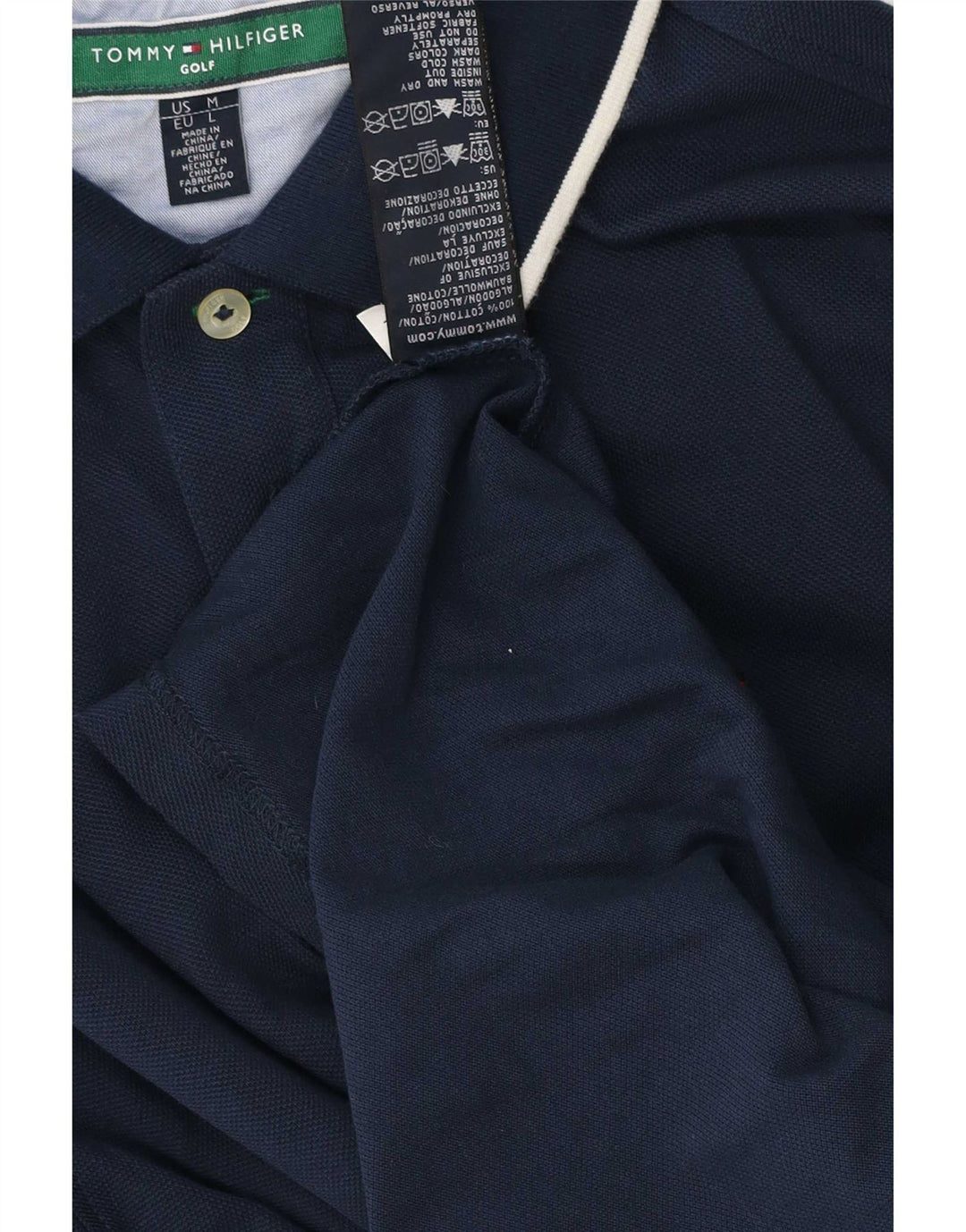 Tommy Hilfiger Herren-Poloshirt aus mittelblauer, gestreifter Baumwolle