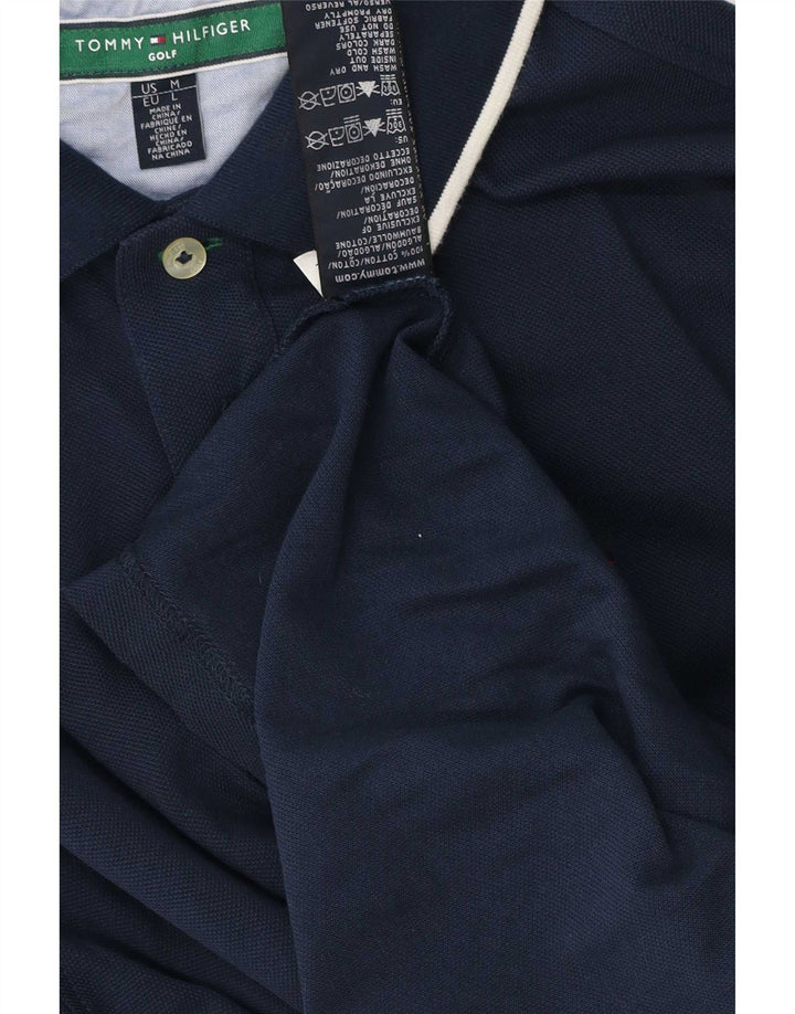 Tommy Hilfiger Herren-Poloshirt aus mittelblauer, gestreifter Baumwolle