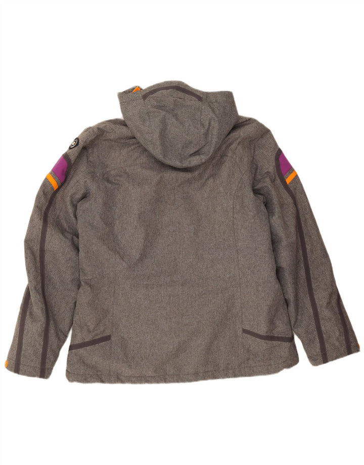 Killtec Damen-Windjacke mit Kapuze, IT 44, Mittelgrau, Farbblock