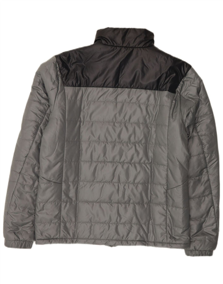 Adidas Herren Wattierte Jacke UK 38 Mittelgraues Colourblock-Polyester