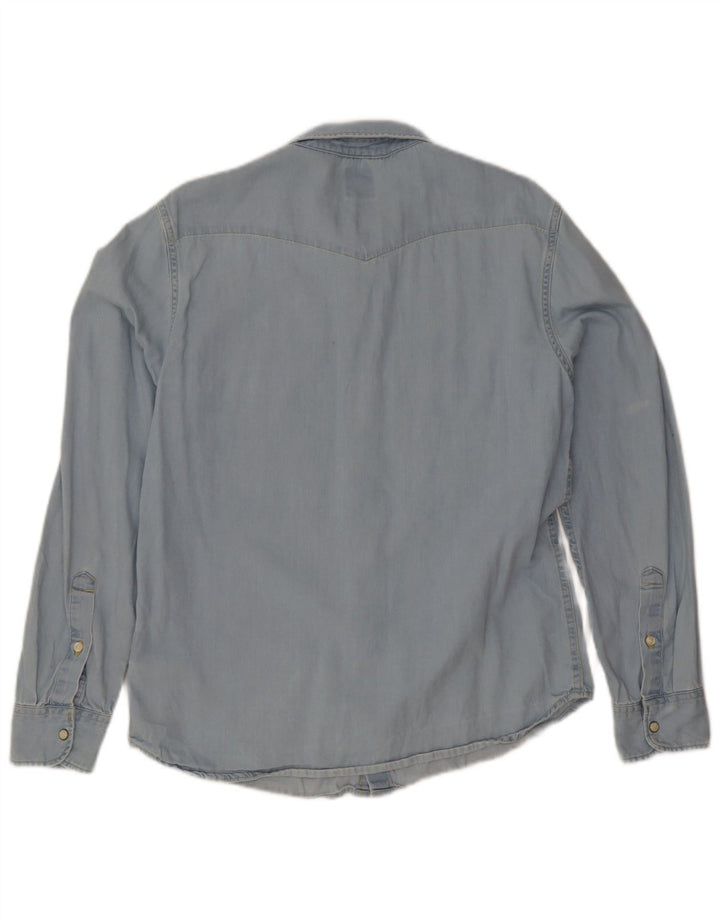 Lee Damen Slim-Fit-Jeanshemd, groß, aus blauer Baumwolle