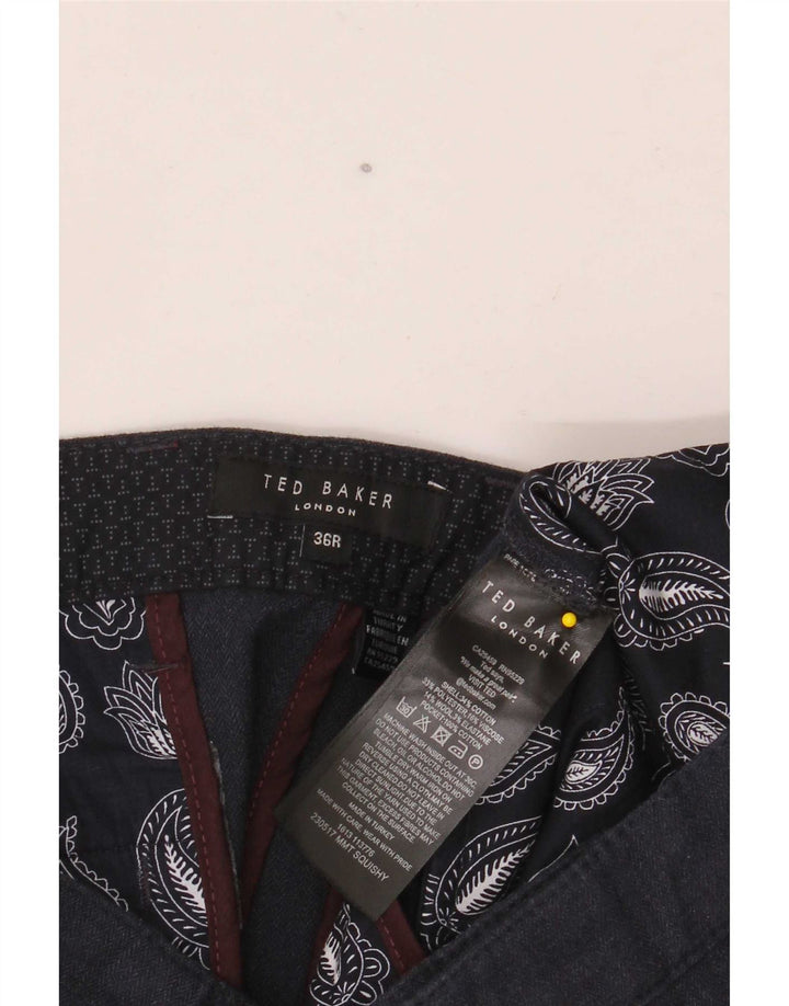 Ted Baker Slim-Anzughose für Herren, W36, L30, marineblau, Baumwolle