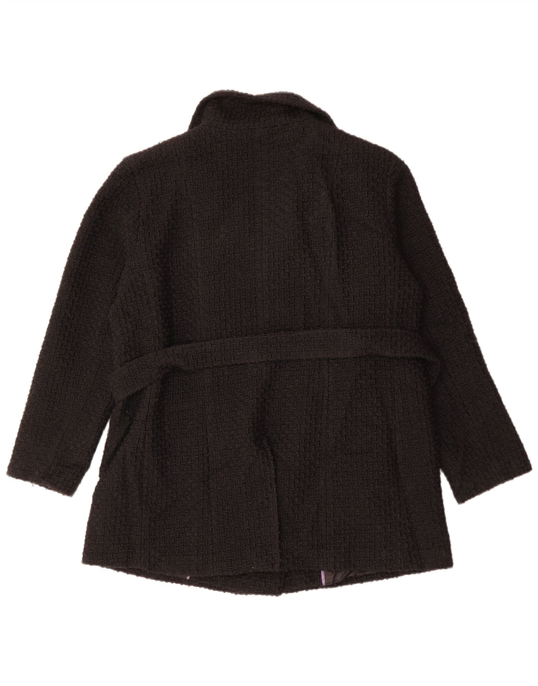 CALVIN KLEIN Damen Zweireihiger Mantel UK 18 XL Schwarze Wolle