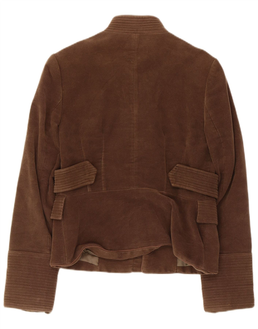 Offene Bomberjacke für Damen von Zara, UK 12, mittelbraune Baumwolle