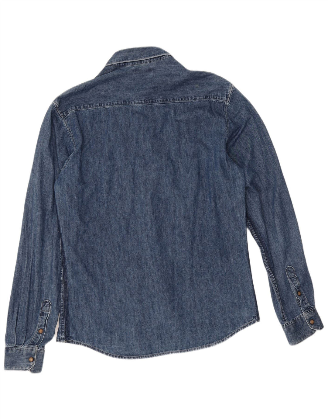 Zara Slim Fit Jeanshemd für Herren, groß, blau, geometrisch