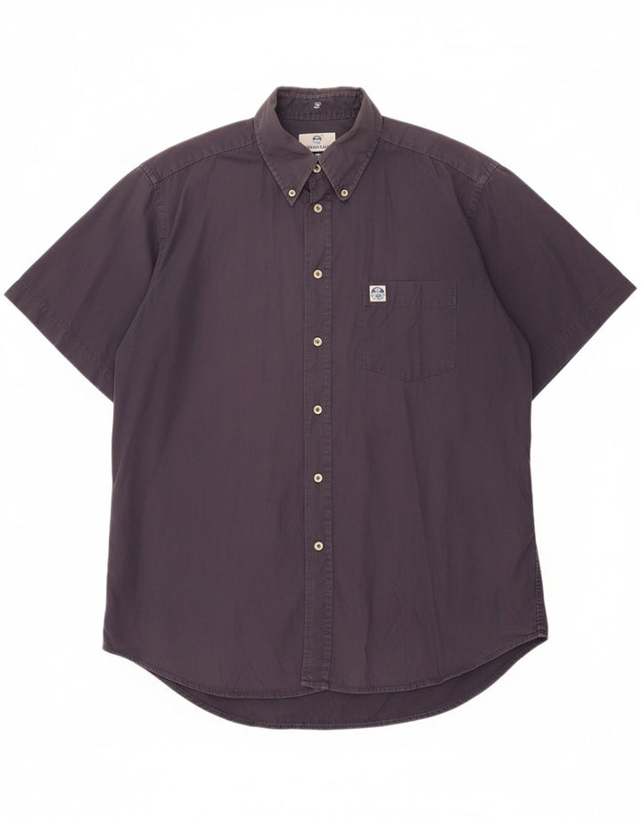 NORTH SAILS Mens Short Sleeve Shirt Large Navy Blue Cotton