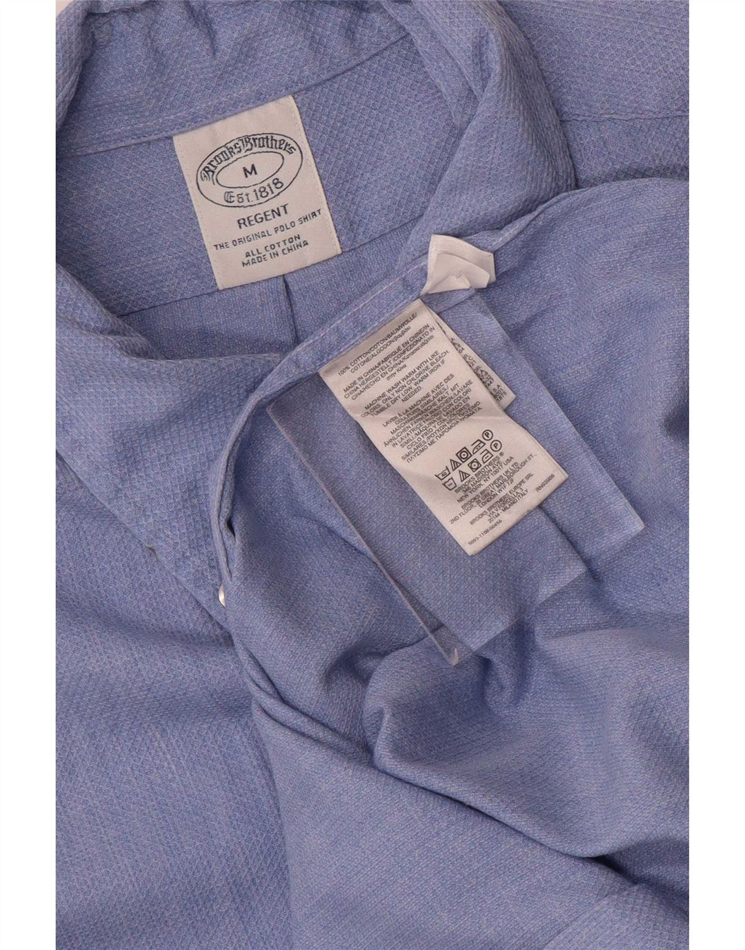 Brooks Brothers Herren-Regent-Hemd aus mittelblauer, geometrischer Baumwolle