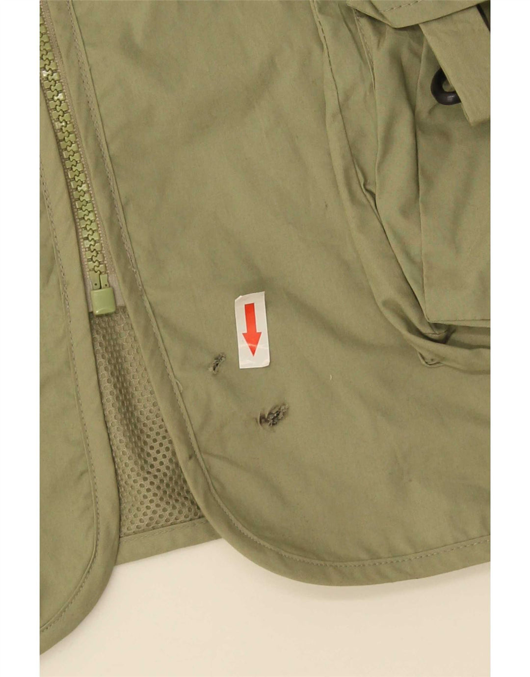Vintage Herren Utility Gilet IT 58 4XL Khaki Baumwolle
