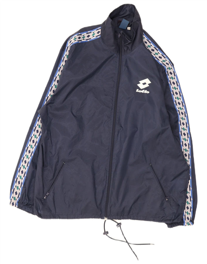 Lotto Herren-Regenjacke UK 38 Medium Navy Blue Colourblock Nylon