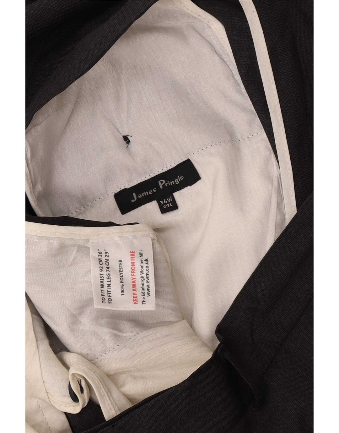 James Pringle Gerade Herren-Anzughose W36 L29 Graues Polyester