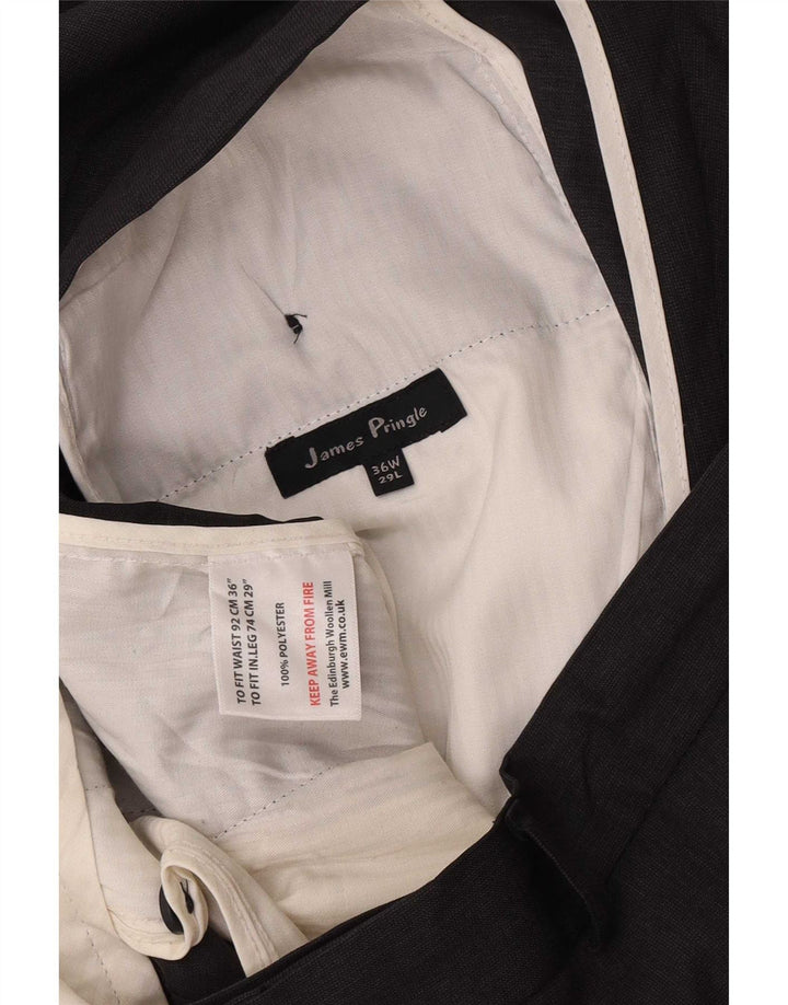 James Pringle Gerade Herren-Anzughose W36 L29 Graues Polyester