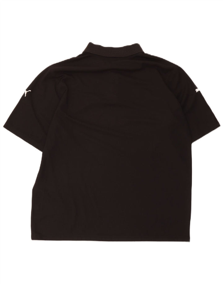 Puma Herren-Poloshirt mit normaler Passform, Größe L, Schwarz, Sport