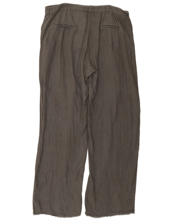 ZARA Damen-Freizeithose mit hoher Taille und weitem Bein, XL, W32, L32, Grau