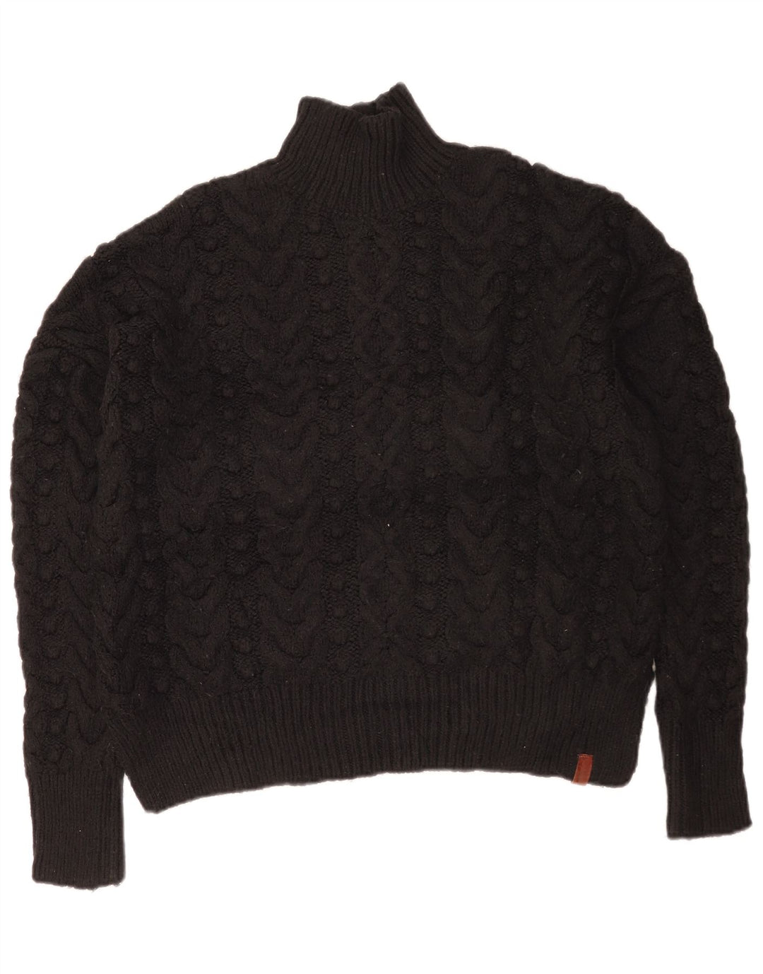 Superdry Damen-Pullover mit Rollkragen, übergroß, Gr. 10, Schwarz