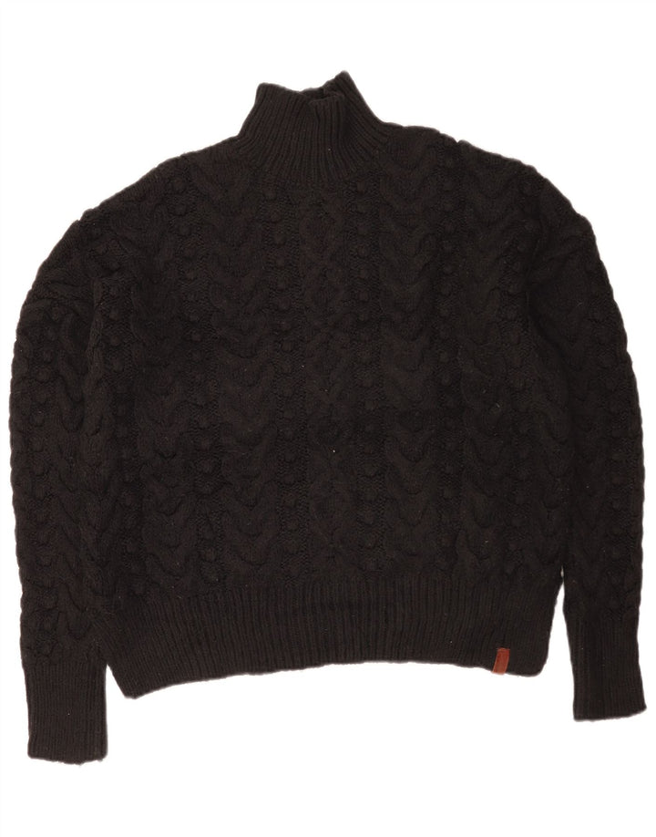 Superdry Damen-Pullover mit Rollkragen, übergroß, Gr. 10, Schwarz