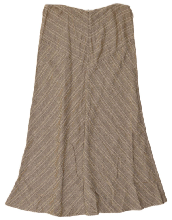 Marks & Spencer Damen Maxirock UK 14 Large W32 Graue Baumwolle mit Fischgrätenmuster