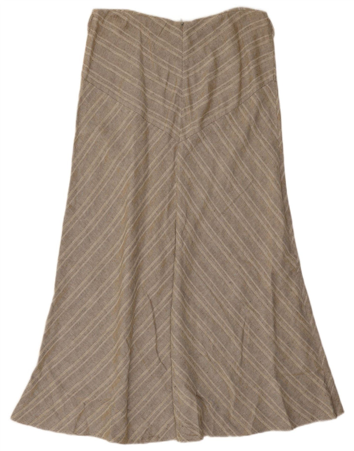 Marks & Spencer Damen Maxirock UK 14 Large W32 Graue Baumwolle mit Fischgrätenmuster
