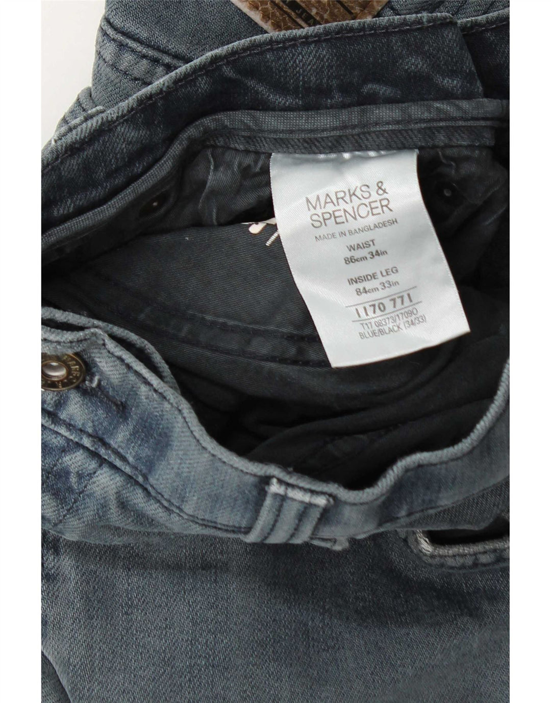 Marks & Spencer Herren Blue Harbor Straight Jeans W34 L33 Blaue Baumwolle