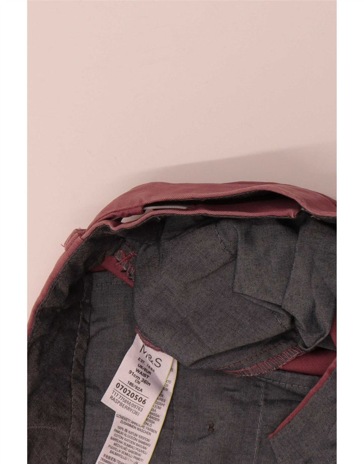 Marks & Spencer Herren-Chinoshorts W36, Größe L, Rot, Baumwolle