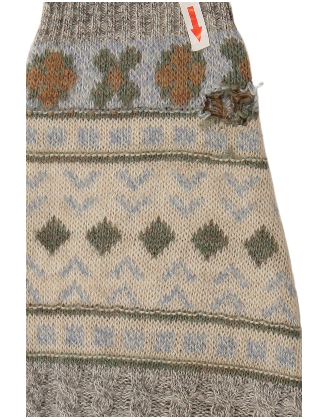 Vintage Herren Pullover mit Rundhalsausschnitt, mittelgrau, geometrisch