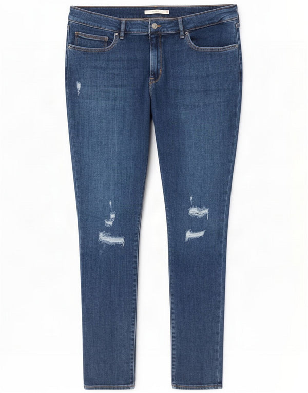 Levi's Womens 711 Distressed Skinny Jeans W34 L30 Blue Cotton