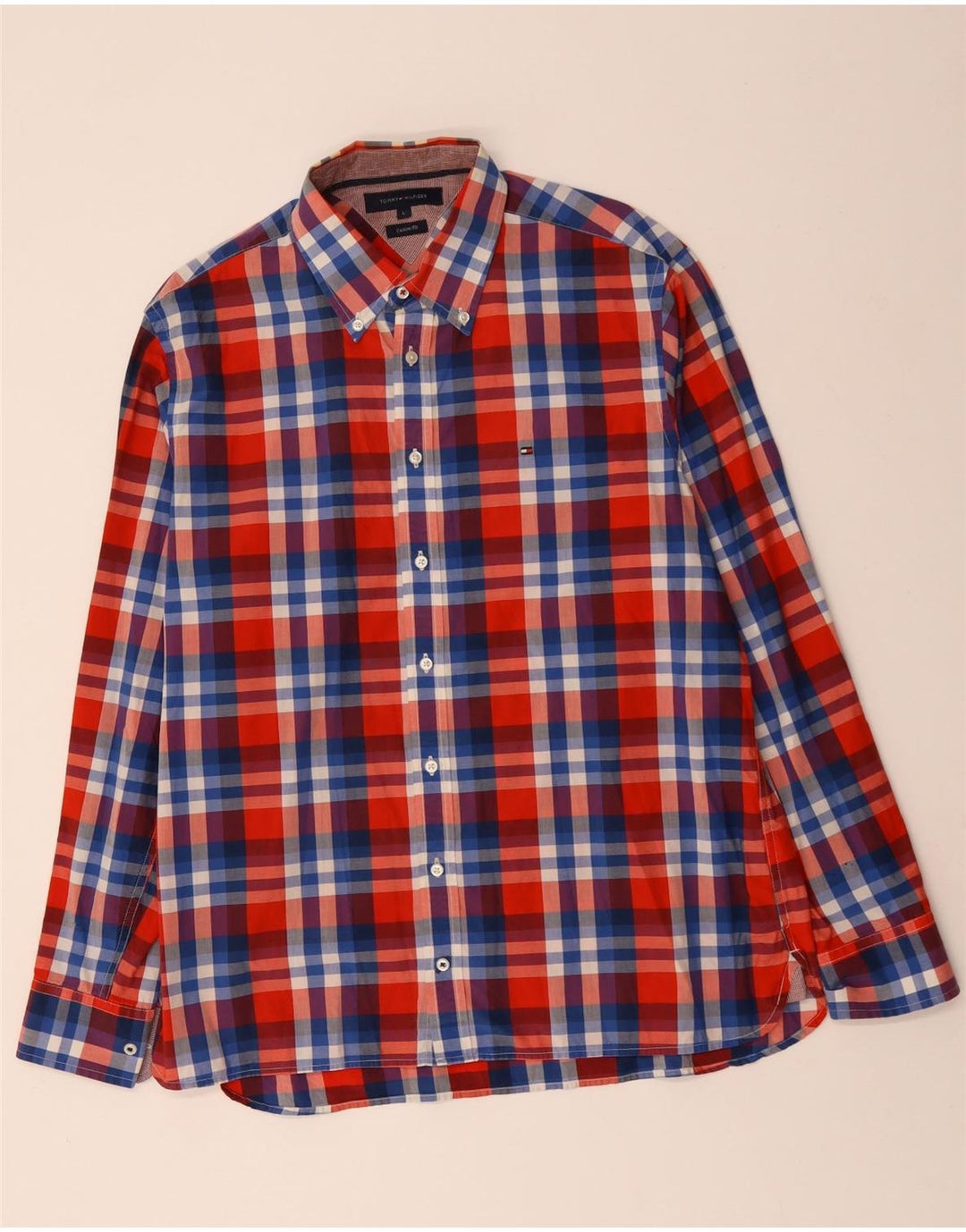 TOMMY HILFIGER Herren-Hemd mit individueller Passform, groß, mehrfarbig, kariert, Baumwolle