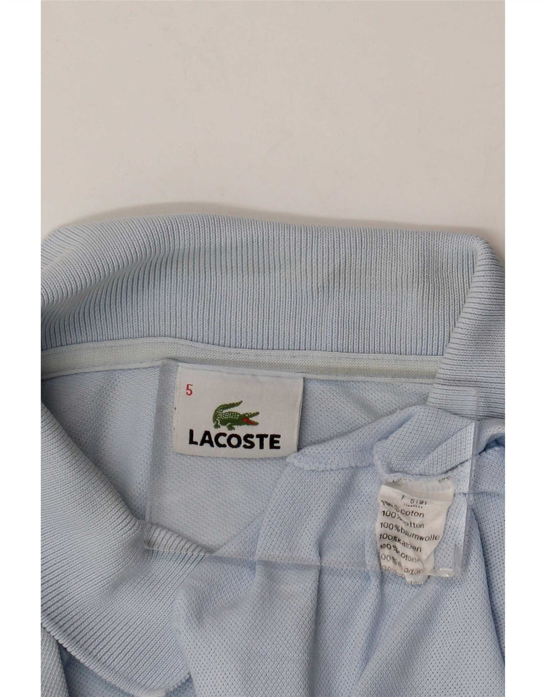 Lacoste Herren-Poloshirt, Größe 5, groß, blaue Baumwolle