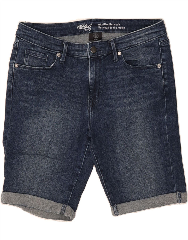 MOSSIMO Womens Mid Rise Bermuda Denim Shorts US 10 Large W30  Blue Cotton Vintage Mossimo and Second-Hand Mossimo from Messina Hembry 