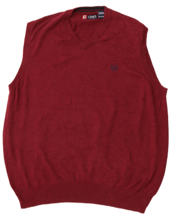 CHAPS Herren-Weste-Tanktop 2XL, kastanienbraune Baumwolle