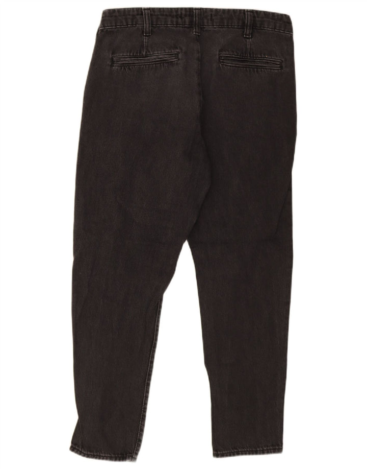 Zara Herren verkürzte Slim-Jeans, EU 40, mittelgroß, W31, L27, schwarze Baumwolle