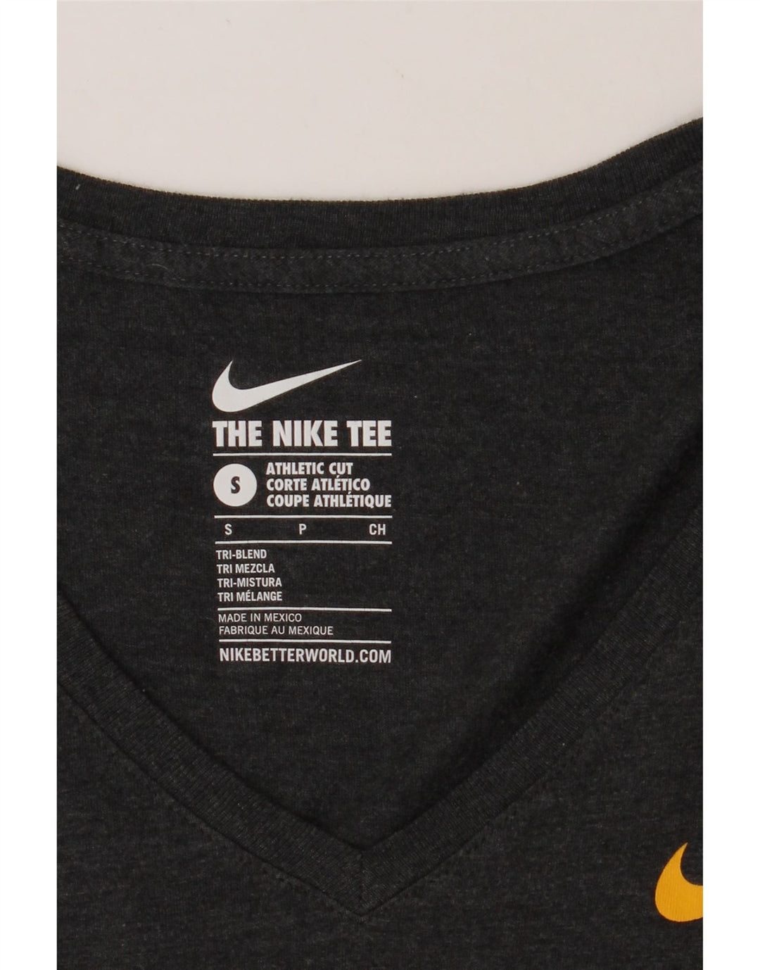 NIKE Womens The Swarm Graphic T-Shirt Top UK 10 Small Grey Polyester Vintage Nike and Second-Hand Nike from Messina Hembry 