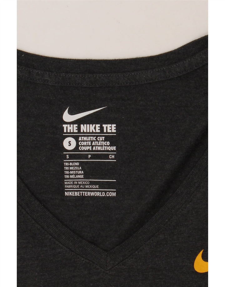 NIKE Womens The Swarm Graphic T-Shirt Top UK 10 Small Grey Polyester Vintage Nike and Second-Hand Nike from Messina Hembry 
