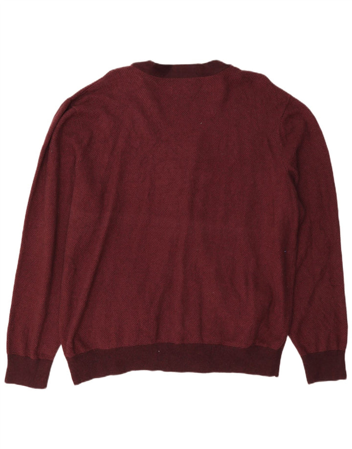 Chaps Herren-Cardigan, 2XL, Burgunderrot, Baumwolle