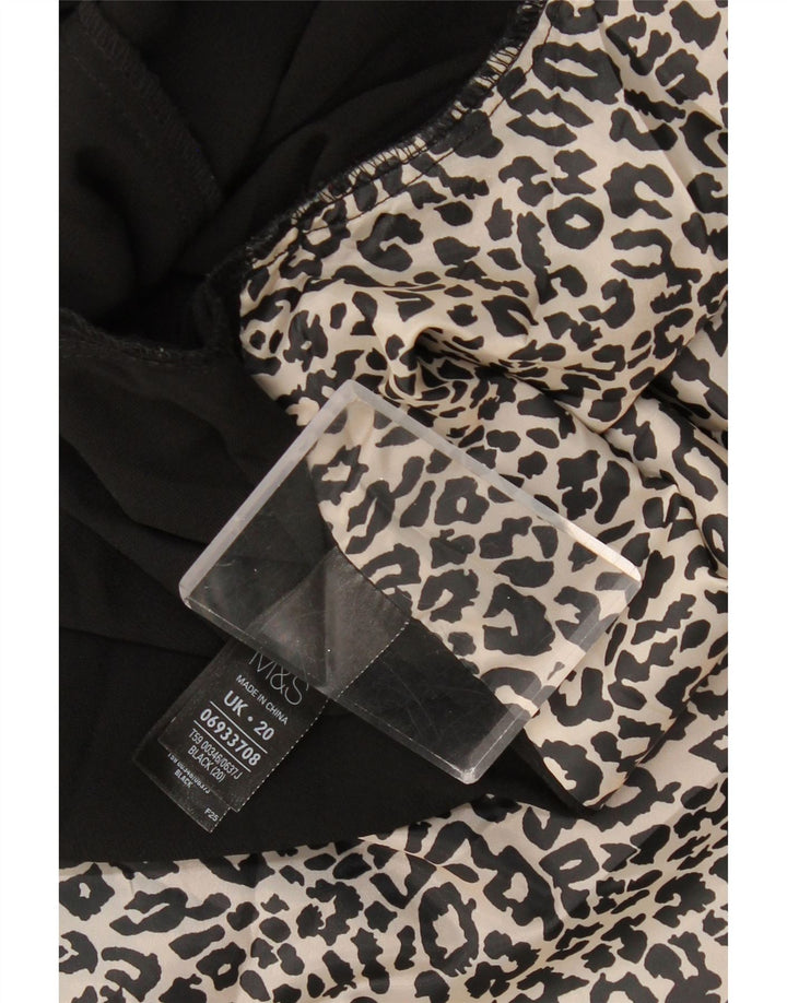 MARKS & SPENCER Offene Damen-Blazerjacke mit 3/4-Ärmeln, UK 20, 2XL, Schwarz