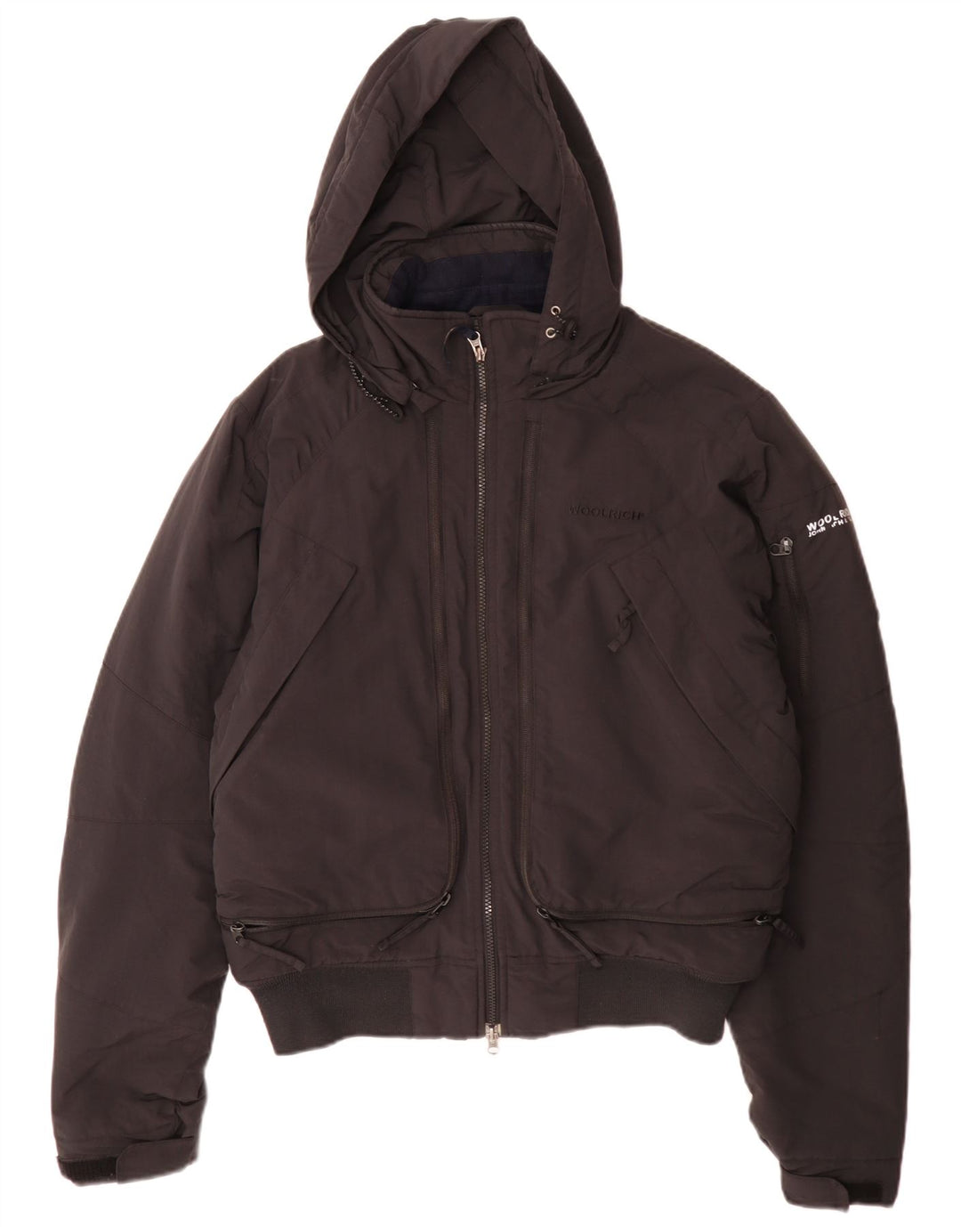 Woolrich Herren Bomberjacke mit Kapuze, gepolstert, UK 38, mittelschwarz