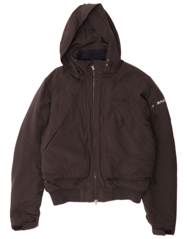Woolrich Herren Bomberjacke mit Kapuze, gepolstert, UK 38, mittelschwarz