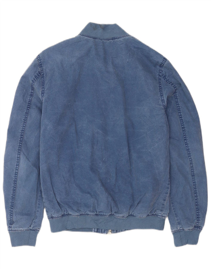 Zara Herren Bomberjacke UK 36 Small Blaue Baumwolle