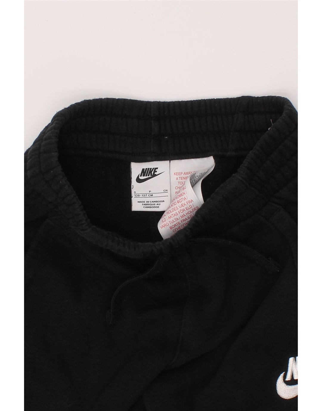 NIKE Mädchen-Trainingsanzug mit Grafik, Jogginghose, 8–9 Jahre, Größe S, Schwarz, Baumwolle