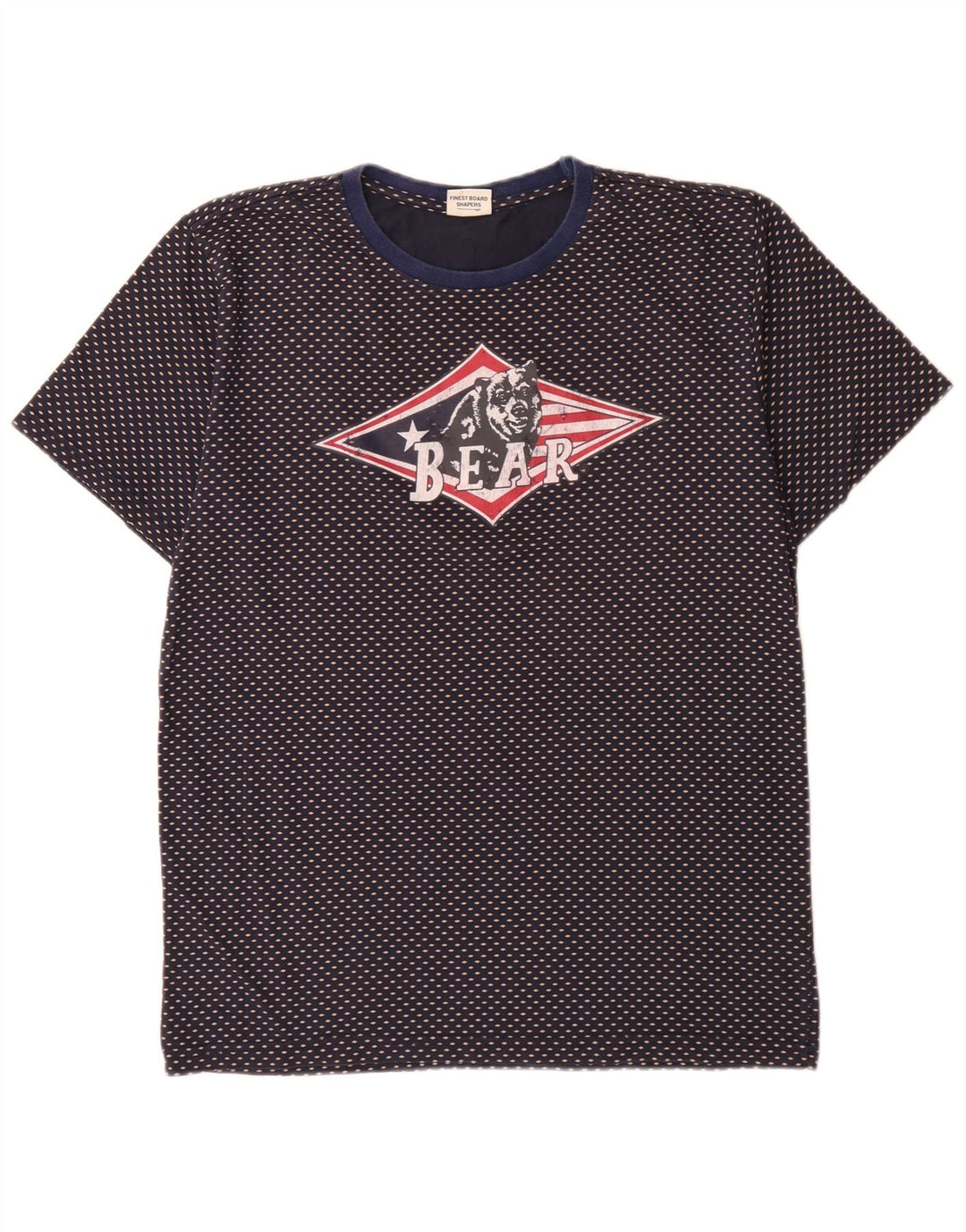 Bear Herren-T-Shirt mit Grafik, groß, marineblau gepunktet, Baumwolle
