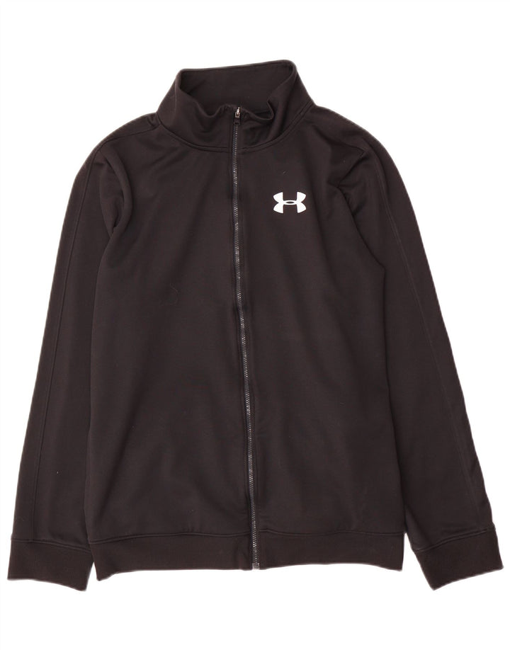 Under Armour Jungen-Trainingsanzug-Top-Jacke, 13–14 Jahre, XL, schwarzes Polyester