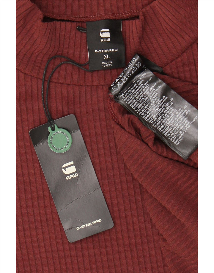 G-Star Maxi-Langarm-Pulloverkleid für Damen, UK 18, XL, Burgunderrot, Polyester